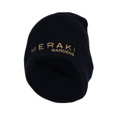 Keep your head well covered during cooler weather in our cap that has a 3-inch folding cuff with the Meraki logo. Fabric: 100% acrylic